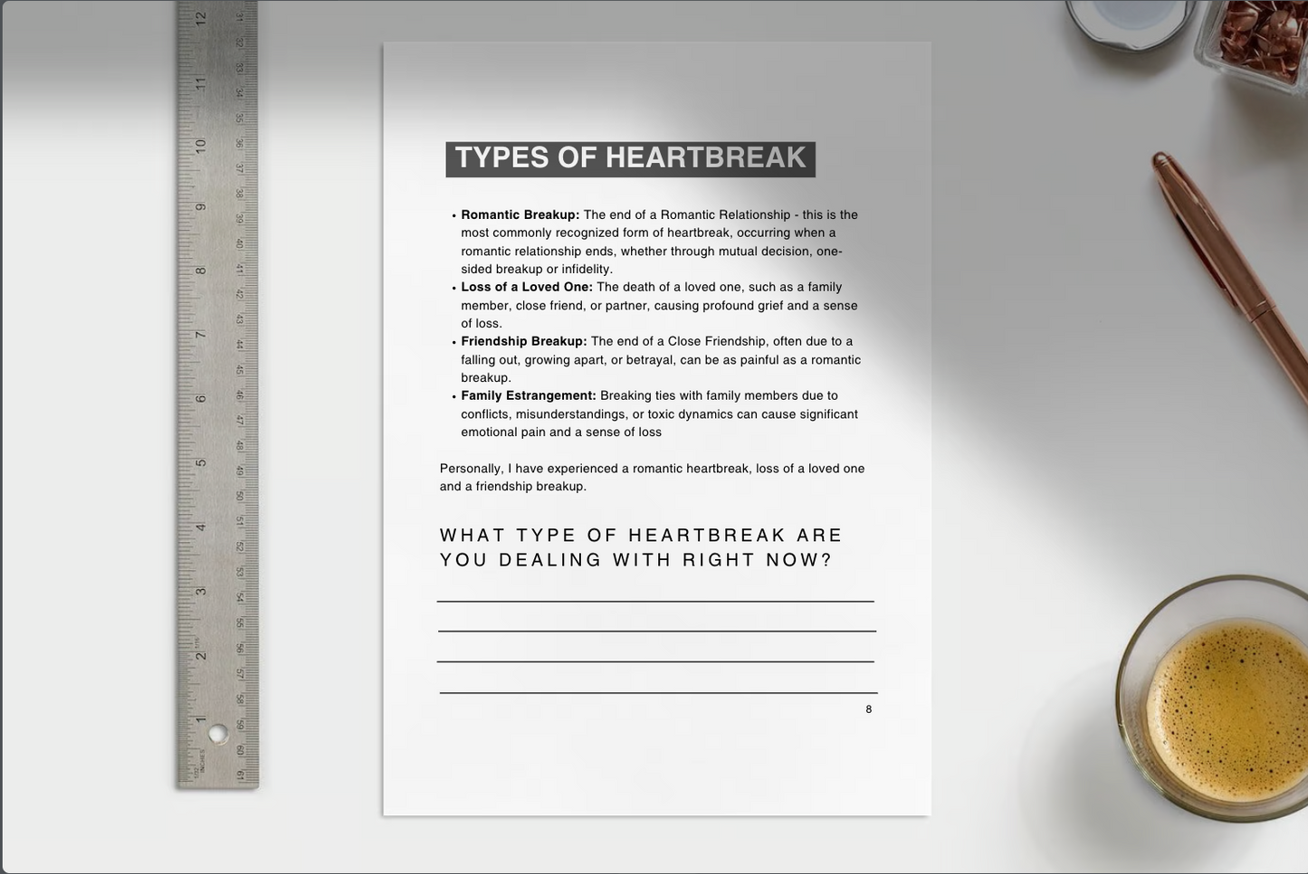 The Heartbreak Guide: 54-Page Digital Workbook for Healing, Personal Growth and Empowerment